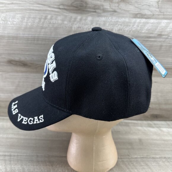 Chelona Mens Strapback Snapback Hat Black Embroidered Las Vegas Logo Baseball - Picture 7 of 9